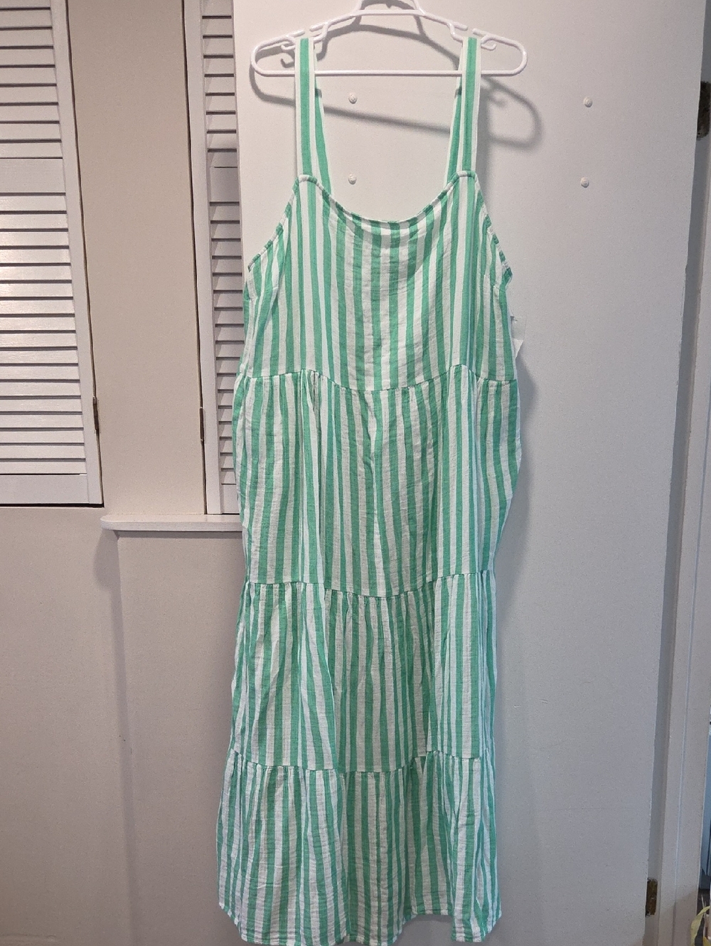 Sonoma Mint Green and White Striped Maxi Dress